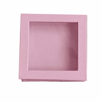 Boîte cadeau magnétique rose personnalisée OEM avec impression, emballage de luxe, cadre photo de marque, boîtes cadeaux festives de remerciement avec fenêtres en PVC