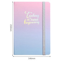 Vente flash : Carnet personnalisé A5/A6 avec couverture rigide en cuir PU, couleur dégradée, bande élastique, reliure cousue, logo personnalisé