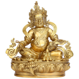Copper World Yellow God of Wealth Statue Brass Handmade Figure Office Home Decor - Product Image 4
