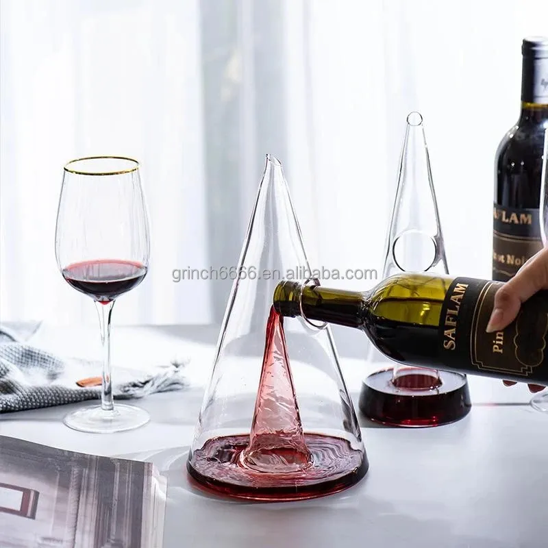 Decantador de licor de vino de lujo, cristal, regalo de Navidad, decantador de vino con aireador, 2022
