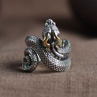 Bijoux de personnalité rétro Europe amérique réglable hommes Python anneau Dark Punk Style tridimensionnel serpent enroulement anneau