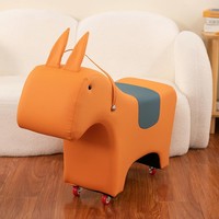 Chaise à roulettes enfant en forme de âne de dessin animé, en tissu technique imperméable, pour la maison et la maternelle, vente en gros