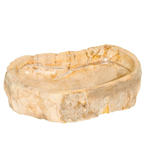 Lavabo de salle de bain en bois fossile naturel brun vieux de plusieurs milliards d'années - Product Image 3