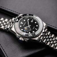 Montres OEM de luxe à la mode Marque de poignet pour hommes Dropshipping Montre de luxe avec bracelet de plongée automatique étanche avec logo personnalisé