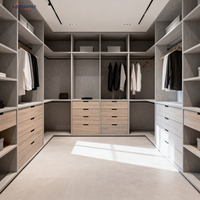 Système de garde-robe walk-in gris moderne personnalisé | Meubles de chambre à coucher de luxe personnalisation complète de la