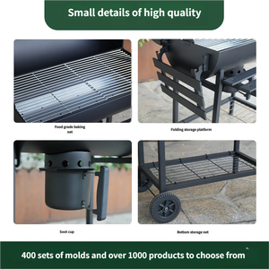 Parrilla de Carbón <span class=keywords><strong>Automática</strong></span> <span class=keywords><strong>Giratoria</strong></span> de Hierro para Exteriores, Nueva Llegada de Fábrica OEM, <span class=keywords><strong>Barbacoa</strong></span> Americana para 3-5 Personas - Product Image 2