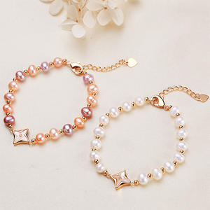 Bracelets de charme simples et élégants en nacre incrustée de perles de 5 mm, approvisionnement direct du fabricant de Zhuji, bijoux de mode - Product Image 1