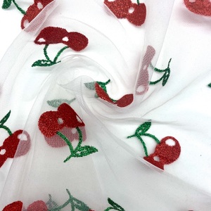 Fancy 100% Nylon fiesta tul colorido cereza fruta brillo tela de malla para vestido tela de tul - Product Image 2