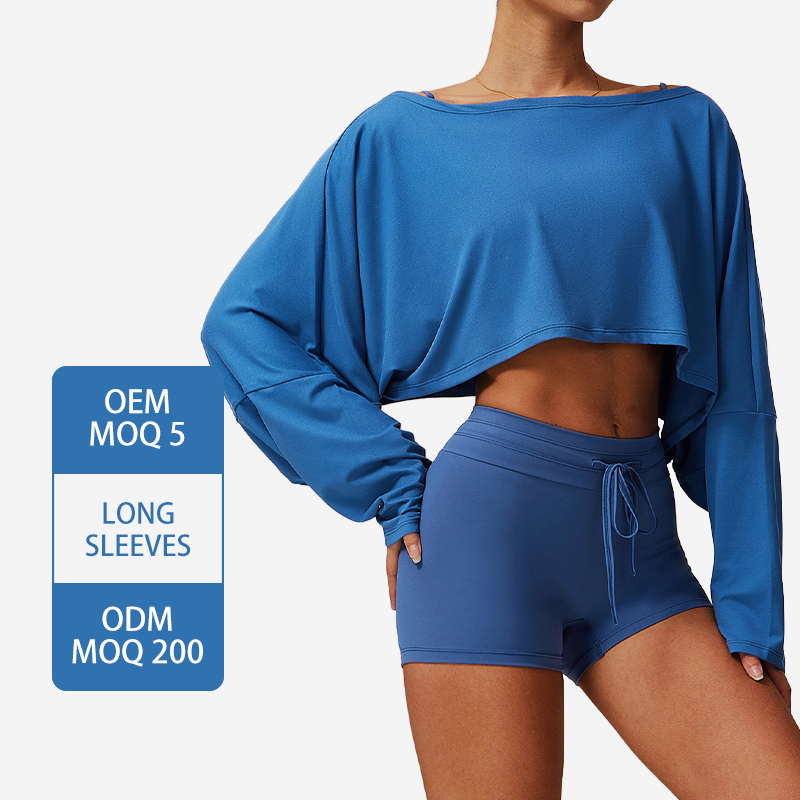 DCX5034 Women's Lightweight Yoga Tops One Shoulder Long Sleeve Breathable Stretchy Athletic Top for Adults Quick Dry Running Top