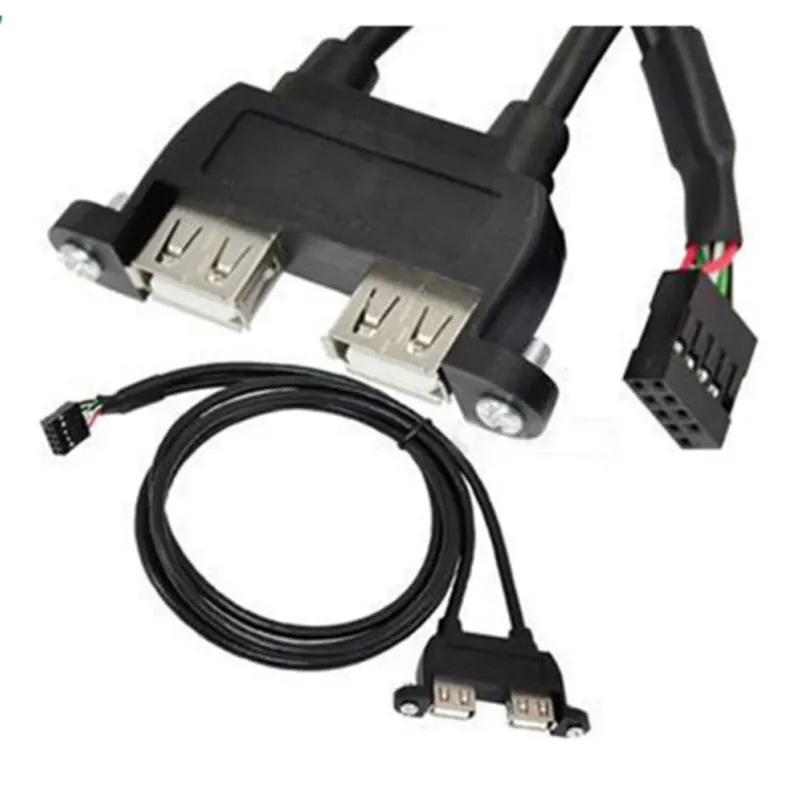 Amostra grátis cabo de placa-mãe, comprimento do parafuso do oem, dupla entrada usb 2.0 a fêmea a 9 pinos