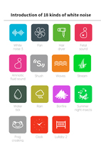 Haut-parleur sonore original avec veilleuse LED et bruit blanc pour enfants, alimenté par piles, en plastique, pour usage domestique et extérieur