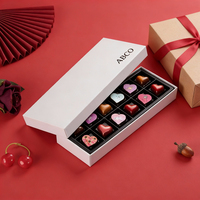 Boîte cadeau personnalisée de luxe avec laminage mat, gaufrage, recyclable, adaptée aux aliments, en carton pour chocolats, bonbons, emballage de truffes