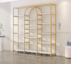 K Factory Whose Luxury Beauty Salon Light Display Shelf Cosmetics <b>Nail</b> Skin Care Stand Cabinet Store Display Shelf Storage Rack - Product Image 4
