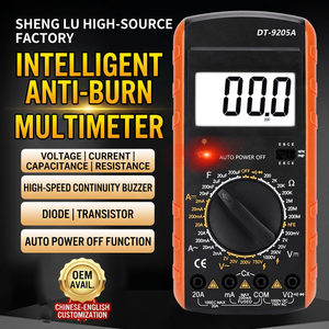 Multímetro Digital Dt9205a de 3 Dígitos, 1000V CC, 750V CA, 20A, Apagado Automático, para Pruebas Eléctricas - Product Image 1