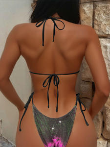 RUIQUWIN Vente en gros Maillots de bain sexy personnalisés pour femmes, ensemble 2 pièces push-up tendance, bikini dos nu, tenue de plage - Product Image 2