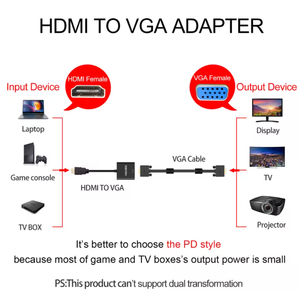 Cable Convertidor de 2K HD a VGA con Audio PD para Computadora/Proyector/HDTV, con Blindaje Trenzado de PVC - Product Image 3