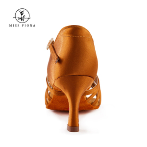 <span class=keywords><strong>Chaussures</strong></span> de danse latine pour femmes en satin, talons hauts professionnels pour Tango, Valse, Danse de salon, Salsa - Product Image 4