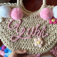 Sac à main en paille et rotin personnalisable DIY pour l'été, la plage et les voyages, grande capacité, portable, avec logo personnalisé, sac de maquillage, vente en gros