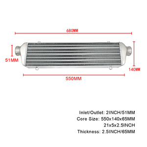<span class=keywords><strong>Intercooler</strong></span> Universal Radiador 530x130x65 Inlet Outlet ID 51MM pour Turbo Super Charger Cold Air Intake Radiator 6061 Aluminium - Product Image 2