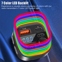 Hot Sale Bunte Lichter Auto BT 5.0 Fm Sender 3.1a USB Auto ladegerät Multifunktion sauto MP3-Player Mit USB C.