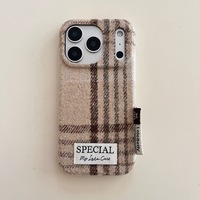 Coque de téléphone iPhone XP1434 en velours à motif lignes color-block, compatible avec iPhone 17/16 PRO, simple, anti-chute, pour iPhone 15/14, modèle de niche