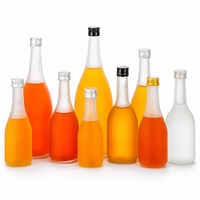 Bouteille en verre givré transparente ronde pour boissons, jus, café, avec bouchon à vis, prix moins cher, 250 ml, 350 ml, 500 ml, 700 ml