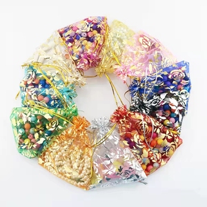 Organza regalo caramelle trasparente sacchetti di gioielli in maglia sacchetti con coulisse alla rinfusa per festa di nozze bomboniere Festival san valentino - Product Image 6