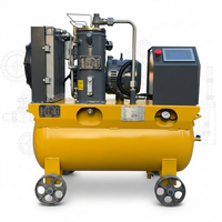 Compresseur d'air portable monophasé sans huile à vis, 2,2-7,5 kW, avec roues, pour usage industriel, 220V/380V