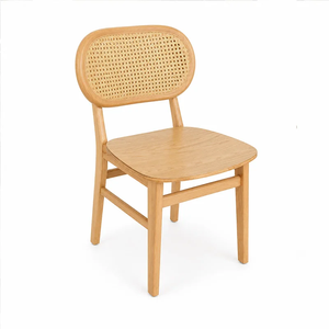 French Style Restaurant Booth Bench Set Round Stone Top <b>Bistro</b> <b>Table</b> Cane Webbing Wooden Dining Chair For Wine <b>Bistro</b> - Product Image 5