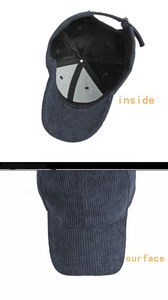 Casquette de baseball brodée ajustée en velours côtelé présentoir de chapeau de couleur unie - Product Image 5