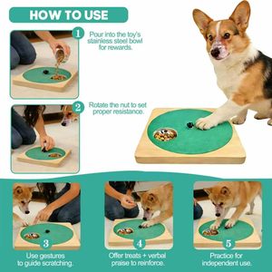 Tabla Rascadora para Perros con Resistencia Ajustable y 6 Tazones de Acero Inoxidable, para el Cuidado de las Patas, Antideslizante, de Madera - Product Image 6