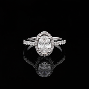 แหวนหมั้นแบบวินเทจคลาสสิกของผู้หญิงแหวนเพชรสีขาวขนาดใหญ่ประดับเพชรโมอิส925ทึบรูปวงรีเงินสเตอร์ลิงสไตล์วินเทจเย็น - Product Image 1