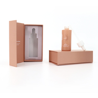Flacon Pompe de Luxe Vide Rond Givré Mat pour Sérum Visage 30ml 50ml 100ml Bouteille Compte-gouttes en Verre pour Huile Essentielle avec Boîte
