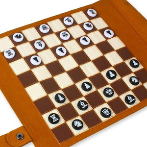 Jeu de backgammon enroulable sur mesure en cuir PU, avec jeu éducatif, idéal pour les voyages - Product Image 6
