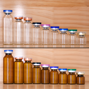 Ampoule médicale en verre ambré transparent de haute qualité, 3 ml, 5 ml, 10 ml, 20 ml, 30 ml, avec bouchon en caoutchouc - Product Image 1