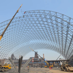 Lớn <span class=keywords><strong>span</strong></span> thiết kế hiện đại <span class=keywords><strong>prefab</strong></span> thép không gian khung kho đúc sẵn ánh sáng Kết Cấu Thép cho than cốc lưu trữ Dome đổ - Product Image 2