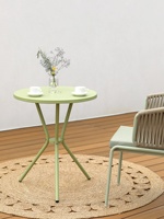 Ensemble de table et chaises de jardin, résistant à l'eau et aux intempéries, en alliage d'aluminium, style pastoral, mobile, pour cour