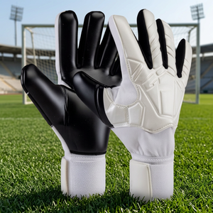 Professional Children's Soccer Goalkeeper <b>Gloves</b> Hybrid <b>Latex</b> Non Slip Breathable Hook Loop Wrist Custom OEM Powerful Catch - Product Image 2