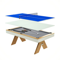 Table de billard multifonctionnelle convertible 3 en 1 de haute qualité S.Q.F, style russe, 7 pieds, en bois et ardoise, pour jeux de billard, table à manger, maison