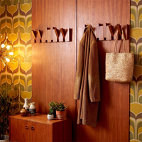 Porte-manteau mural de haute qualité en forme de piano avec 6 crochets en bois pour l'entrée et la décoration de chambre