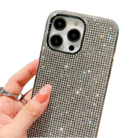Coque de téléphone tendance de luxe avec strass et paillettes antidérapante pour femme, accessoires pour iPhone 14 13 11 15 16 17