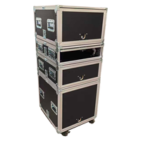 Boîtier de transport empilable OEM/ODM pour amplificateur 2U/3U/4U/6U/8U/12U avec roues pivotantes, protection robuste IP67, fermoir en zinc bleu
