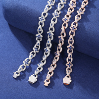 Bijoux Hip Hop Vente en gros de luxe 10mm laiton Zircon collier hommes 5A coloré CZ trèfle glacé lien chaîne