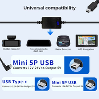 OEM Einstellbares Schutzspannungs-Hardwire-Kabel 5V 3A USB-C mit Sicherung für Fahrzeug-Dashcam GPS Step-Down-Kabel