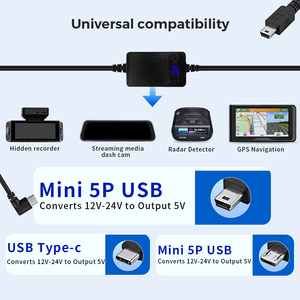 OEM 5V/3A ACC Dashcam Hardwire-Kabelkit mit einstellbarem Spannungsschutz und Sicherung für alle Fahrzeuge – Digitalanzeige-Abwärtswandlerkabel - Product Image 3