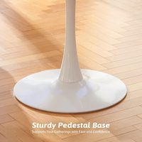 Table à manger ronde blanche 80cm Table tulipe pour 2-4 personnes avec dessus de table en MDF et base sur pied