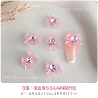 Paso Sico 14 couleurs Ruban coloré Design transparent en résine Pierre cœur Breloques DIY pour nail art Accessoires de manucure