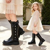 Chaussures pour enfants : Nouvelles bottes longues pour filles, style princesse, pour l'automne, idéales pour les banquets