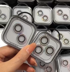 El mejor protector de lente de cámara para iPhone 15 con eliminación con caja de embalaje de vidrio templado para anillos protectores de cámara iPhone diamante - Product Image 4