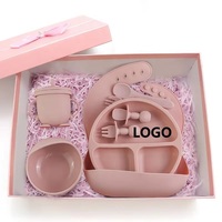 Juego de Vajilla para Bebés con Logotipo Personalizado, Libre de BPA, Plato con Fuerte Succión, con Tenedor y Cuchara, Venta al Por Mayor